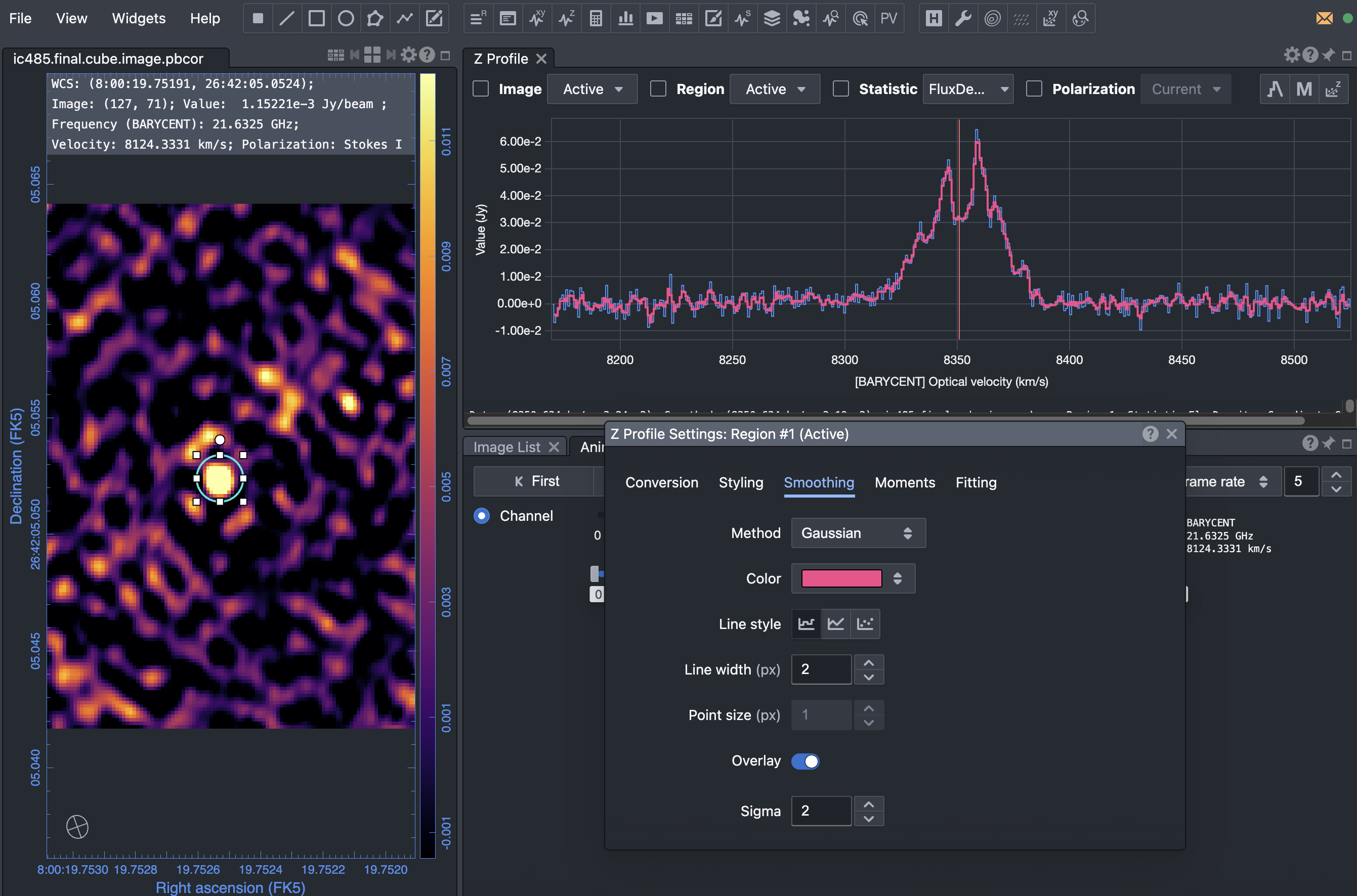IC485 spectrum smoothing